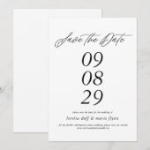 Minimaliste Enregistrer la date Invitation (Devant / Derrière)