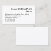 Minimaliste et Carte de visite d'avocat simple (Devant / Derrière)