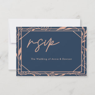 Minimaliste et élégant Navy Rose Gold Réponse au m