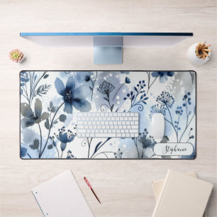 Minimaliste Fleurs Aquarelle Bleu Nuit Personnalis
