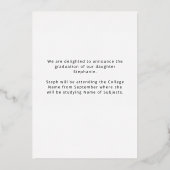 Minimaliste Grad 2025 Real Gold Foil Faire-part (Verso)