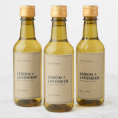 Minimaliste Gras Rustique Bordure Kraft Étiquette  (Bouteilles)