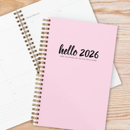 Minimaliste Hello 2026 rose