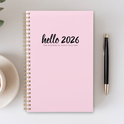 Minimaliste Hello 2026 rose