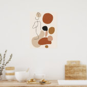 Minimaliste Impression d'art en ligne abstraite | (Cuisine)