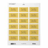 Minimaliste jaune moutarde - Étiquettes de adresse (Feuille entière)