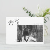 Minimaliste Joyeux - Carte de vacances manuscrite (Debout devant)