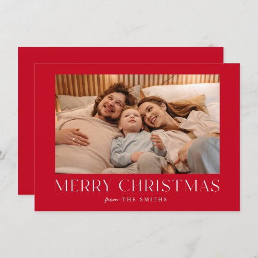 Minimaliste Joyeux Carte photo de Noël (Devant / Derrière)