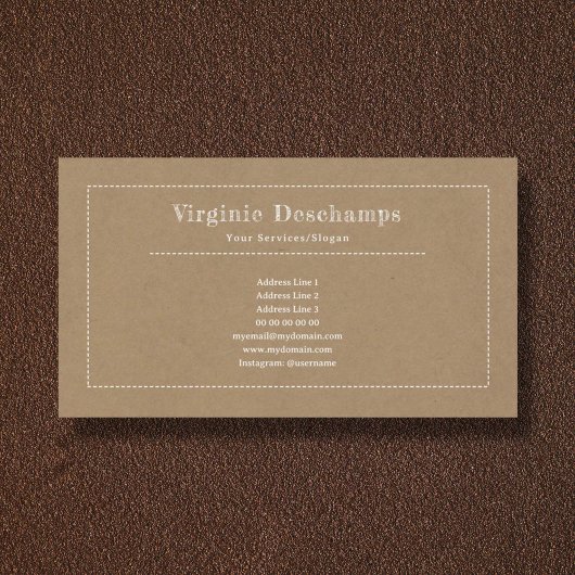 Minimaliste Kraft Rustique Carte de visite