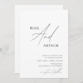 Minimaliste lunatique faire-part de mariage (Devant / Derrière)