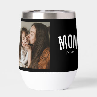 Minimaliste Maman Photo Noir Établie