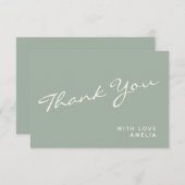 Minimaliste Moderne Calligraphie Sage Nom Merci (Devant / Derrière)