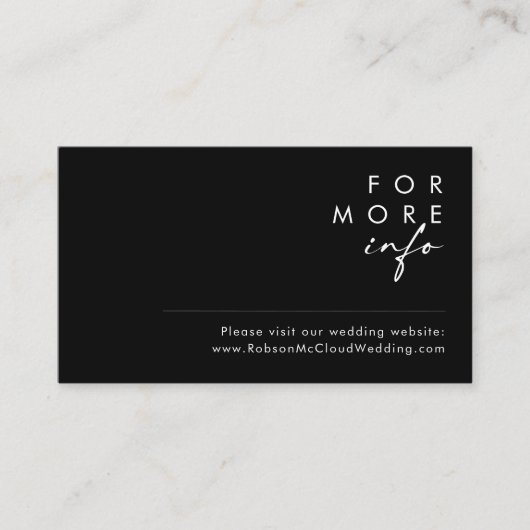 Minimaliste moderne | Carte de site Web Mariage no (Devant)