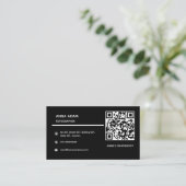 Minimaliste, moderne, Carte de visite de code QR (Debout devant)