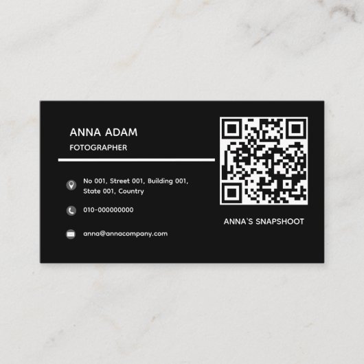 Minimaliste, moderne, Carte de visite de code QR (Devant)
