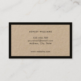 Minimaliste moderne Carte de visite Kraft professi