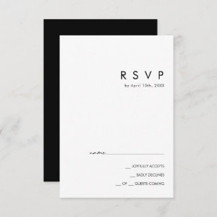 Minimaliste moderne Carte RSVP noire