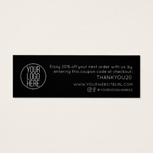 Minimaliste Moderne Client Merci Remise Insertion (Dos)