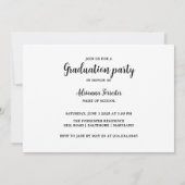 Minimaliste Moderne Diplômé Deux Photos Invitation (Dos)