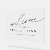 Minimaliste Moderne Élégant Script Bienvenue Maria (Angle)