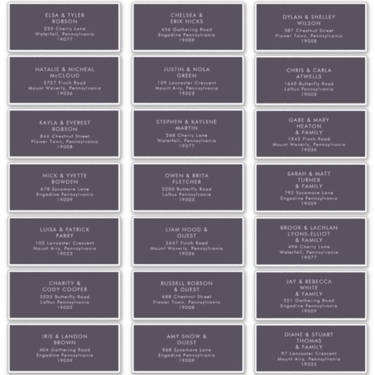 Minimaliste moderne | Étiquettes de adresse invité (Devant)