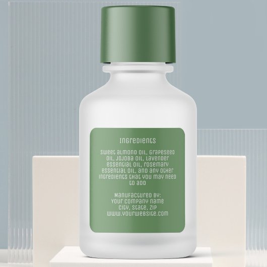 minimaliste moderne ingrédients verts étiquette