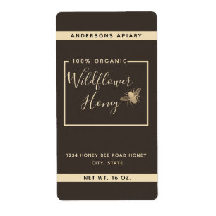 Minimaliste moderne miel d'abeille miel Étiquette