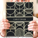 Minimaliste moderne noir et or<br><div class="desc">Ce design élégant et moderne présente un arrière - plan noir audacieux avec un motif géométrique complexe en or métallique. Des lignes épurées et des formes minimalistes créent un look élégant et sophistiqué, tandis que le nom personnalisé au centre ajoute une touche personnelle. Idéal pour les professionnels, les étudiants ou...</div>