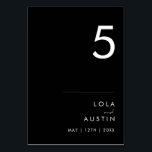 Minimaliste moderne | Numéro de table noire<br><div class="desc">Ce minimaliste moderne | le numéro de table noir est parfait pour votre mariage boho classe. Son design abstrait simple et unique, accompagné d'un script minimaliste contemporain et d'une palette de couleurs noir et blanc, donne à ce produit une sensation de luxe formel élégant tout en restant simpliste, chic bohème....</div>