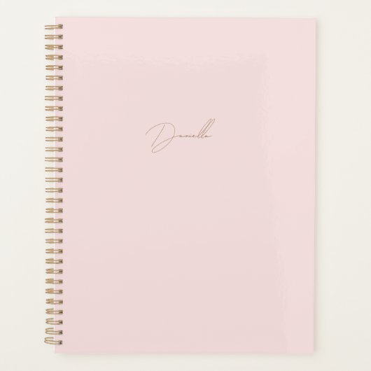 Minimaliste moderne rose pâle | Nom du script Gold (Devant)
