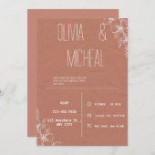 Minimaliste Moderne Simple Mariage Invitations (Devant / Derrière)