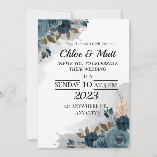 Minimaliste Moderne Simple Mariage Invitations (Devant)