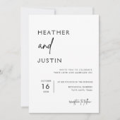 Minimaliste Moderne Simple Mariage Invitations (Devant)