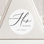 Minimaliste moderne Son Sticker Favori Favor Rond<br><div class="desc">Magasinez la collection ici : https://www.zazzle.co.uk/collections/modern_minimalist-119052317964885904?rf=238296117664346256</div>
