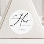 Minimaliste moderne Son Sticker Favori Favor Rond<br><div class="desc">Magasinez la collection ici : https://www.zazzle.co.uk/collections/modern_minimalist-119052317964885904?rf=238296117664346256</div>
