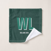 Minimaliste Monogramme Vert Émeraude Personnalisé