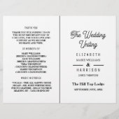 Minimaliste - Noir & Blanc - Programme de Mariage (Devant)