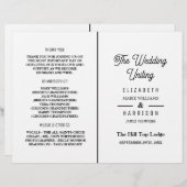 Minimaliste - Noir & Blanc - Programme de Mariage (Devant / Derrière)