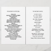 Minimaliste - Noir & Blanc - Programme de Mariage (Dos)
