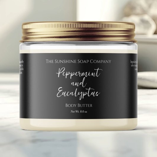 Minimaliste noir imperméable Cosmétique Étiquette