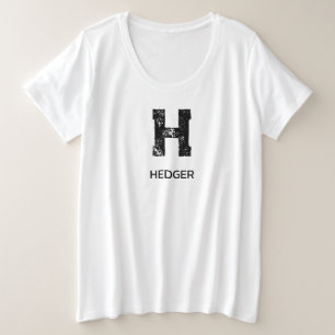 MINIMALISTE NOIR UNE LETTRE MONOGRAMME NOM BLANC