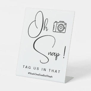 Minimaliste Oh Snap ! Panneau mariage Hashtag