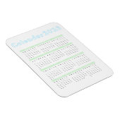 Minimaliste Pastel Blue Green 2023 Magnet Calendar (Côté Droit)