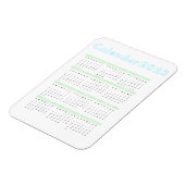Minimaliste Pastel Blue Green 2023 Magnet Calendar (Côté Gauche)