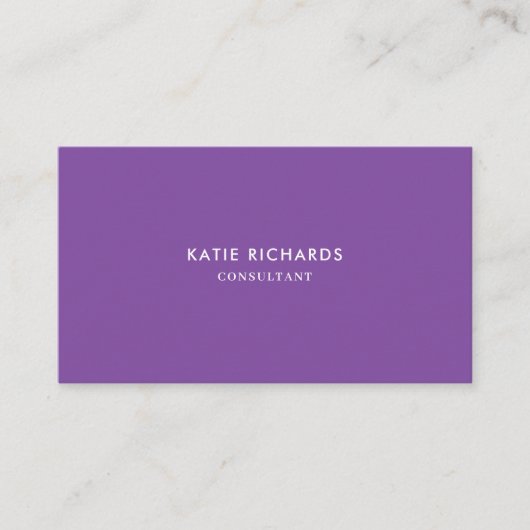 Minimaliste professionnel Carte de visite violet (Devant)