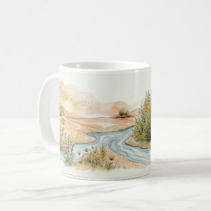 Minimaliste Rivière Paysage Mug Wrap Des