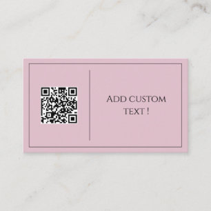 minimaliste rose qr code simple Carte de visite mi