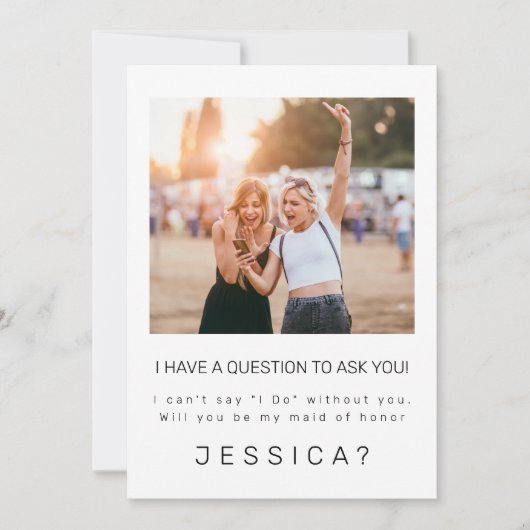 Minimaliste Serez-Vous Ma Carte D'Honneur (Devant)