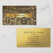 Minimaliste Shiny Gold Python Vip Carte de visite (Devant / Derrière)