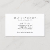 Minimaliste simple et élégant | CARTE DE VISITE (Dos)